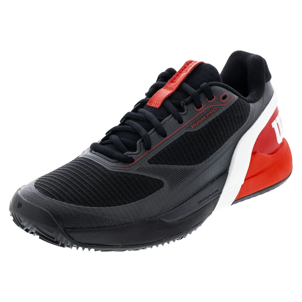 Men's Rush Pro 5 Clay Tennis Shoes Black and Infrared-Footwear-Wilson-WRS339950U-S26copy-Tennis Express