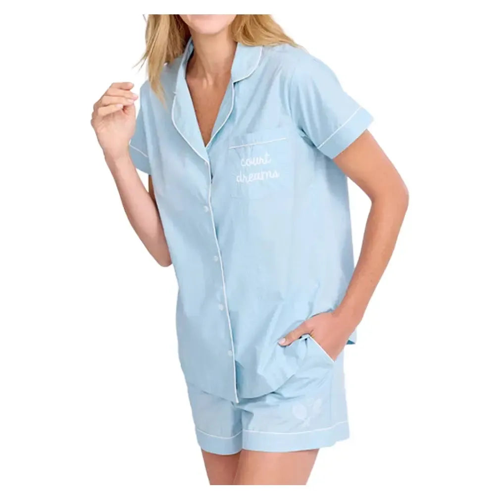 Women's Tennis Short Pajama Set-Apparel-Ame and Lulu-WSPS-B-B-Tennis Express