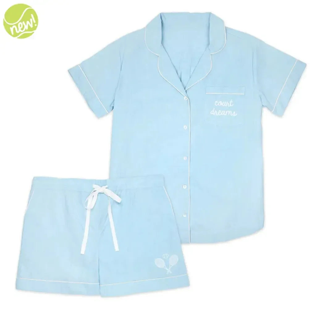 Women's Tennis Short Pajama Set-Apparel-Ame and Lulu-WSPS-B-B1-Tennis Express