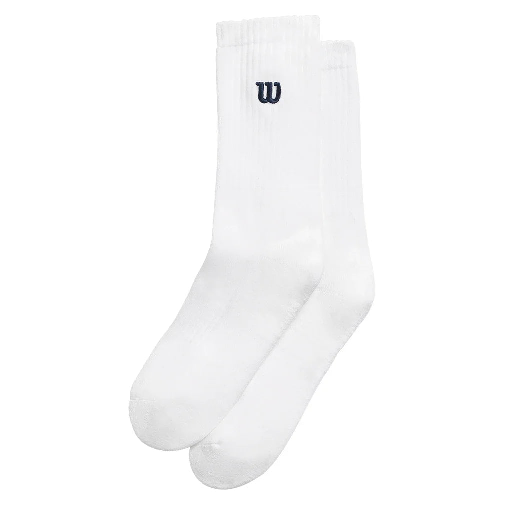 Unisex Tennis Crew Socks with Logo-Socks-Wilson-WT1 Bright White-M, [current_file_name-Tennis Express