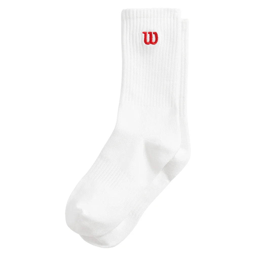 Unisex Tennis Crew Socks with Logo-Socks-Wilson-WTA Bright White/Infrared-M, [current_file_name-Tennis Express