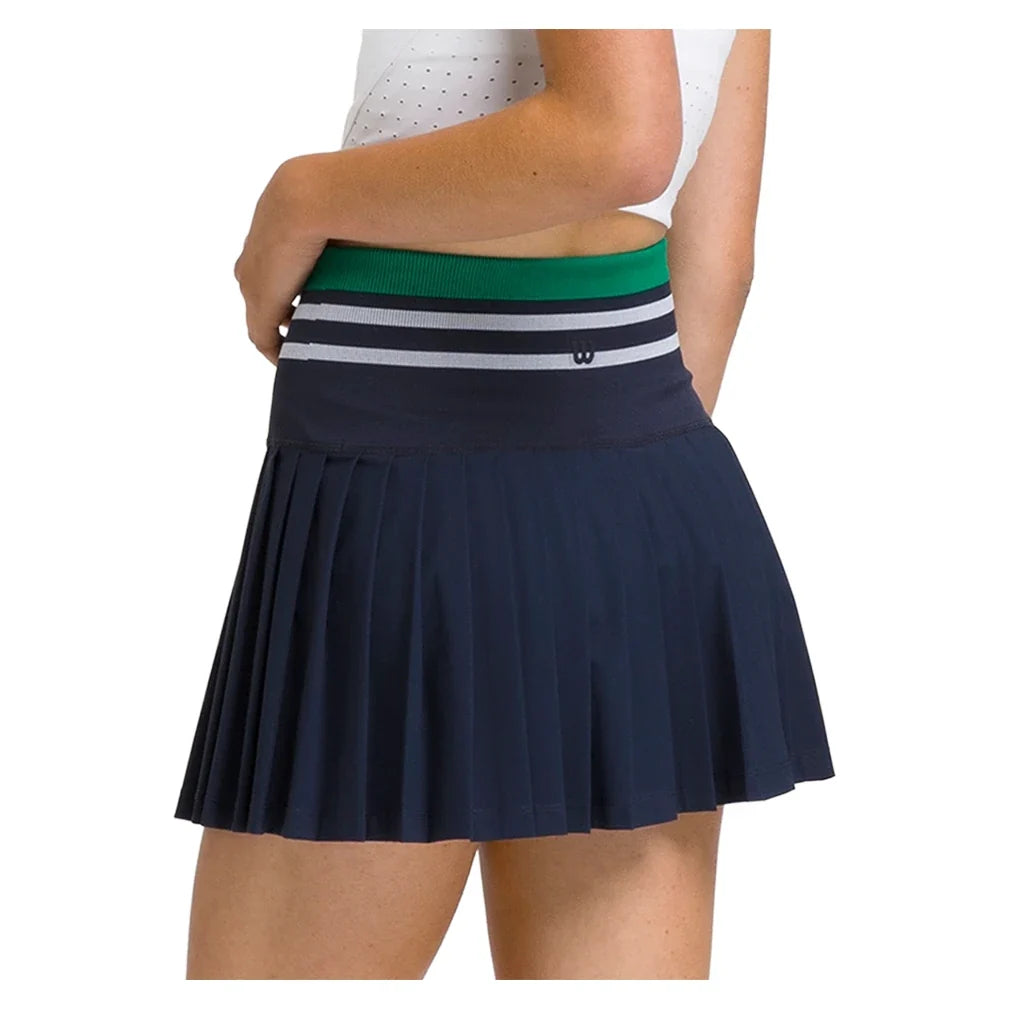 Women's Midtown Tennis Skort Classic Navy and Club Green-Apparel-Wilson-, [current_file_name-Tennis Express
