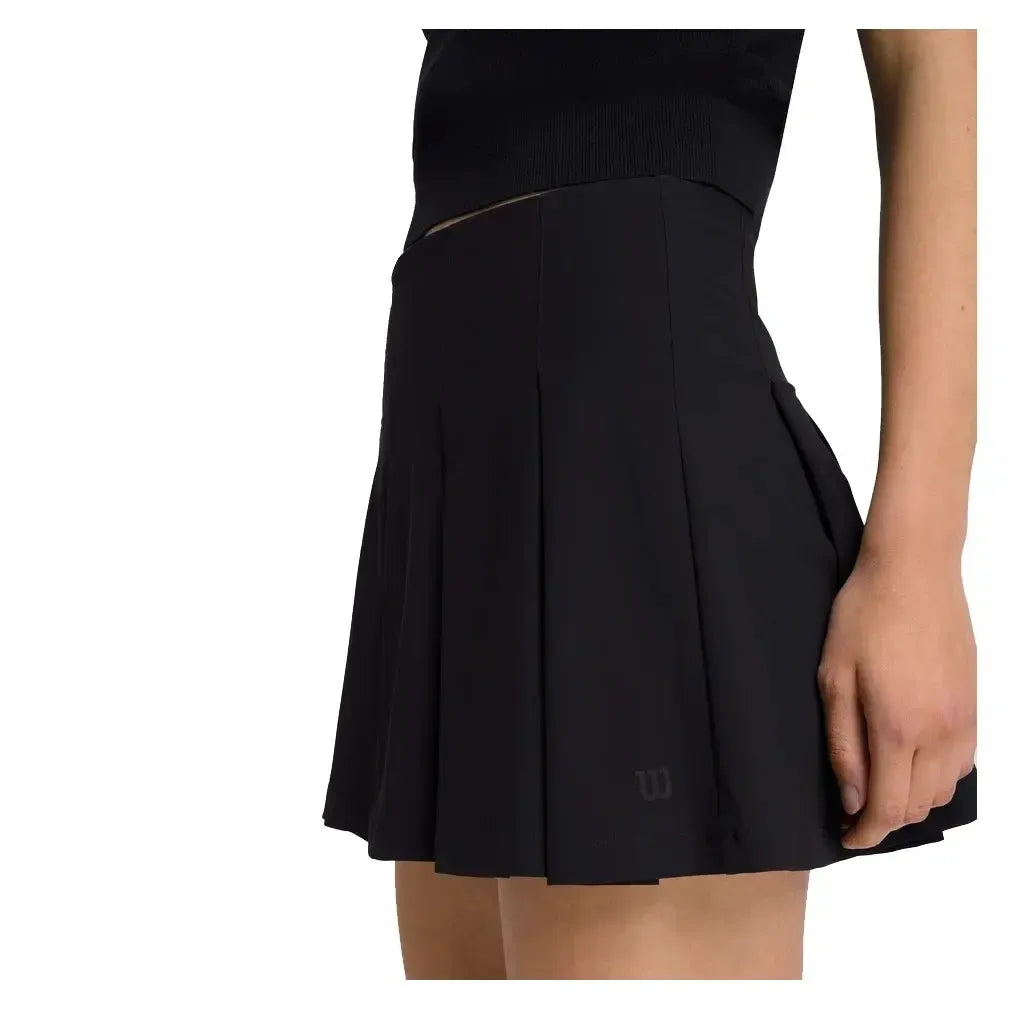 Women's Classic Pleated Mini Tennis Skort Black-Apparel-Wilson-WW00311411BKA-S25-6-Tennis Express