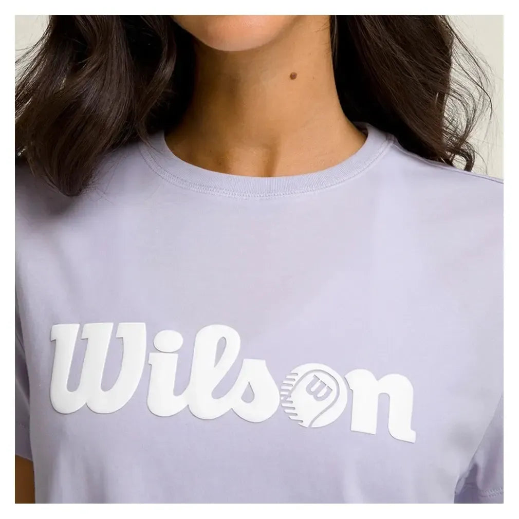 Women's Harper Crop Tennis Tee Lavender-Apparel-Wilson-WW00367511PUE-S25-2-Tennis Express