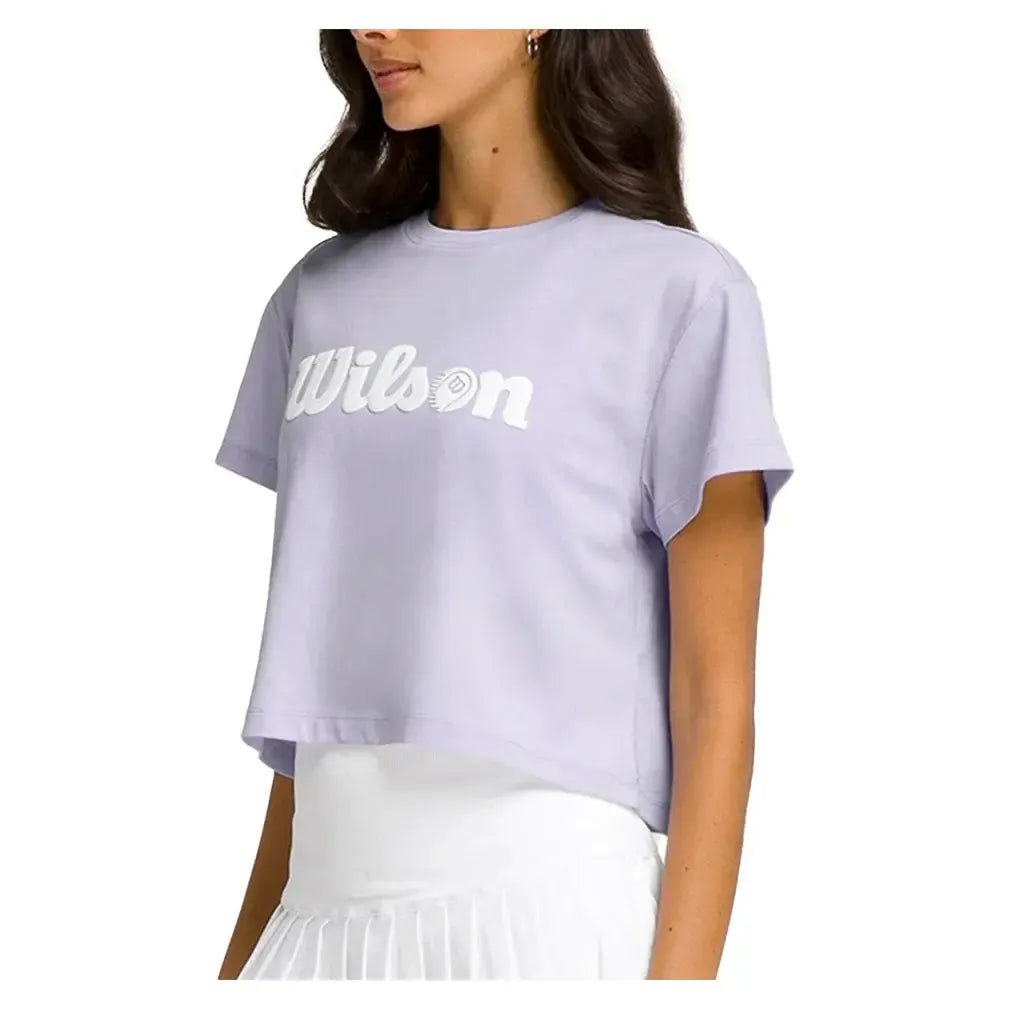 Women's Harper Crop Tennis Tee Lavender-Apparel-Wilson-WW00367511PUE-S25-3-Tennis Express