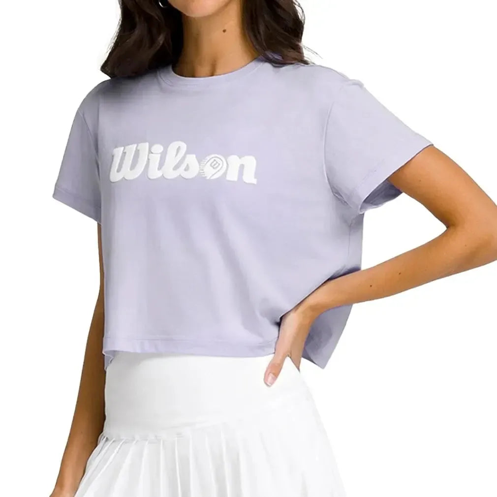 Women's Harper Crop Tennis Tee Lavender-Apparel-Wilson-WW00367511PUE-S25-Tennis Express