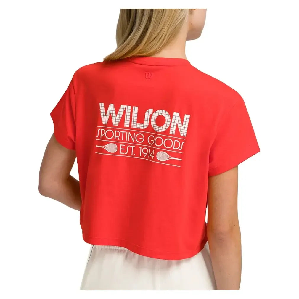 Women's Harper Crop Tennis Tee Infrared-Apparel-Wilson-WW00367511RDB-S25-1-Tennis Express