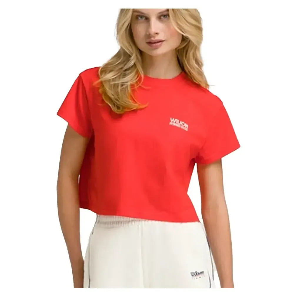 Women's Harper Crop Tennis Tee Infrared-Apparel-Wilson-WW00367511RDB-S25-Tennis Express