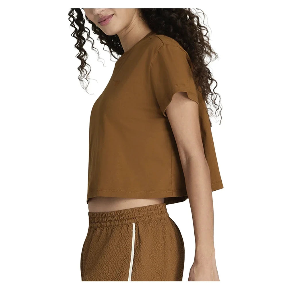 Women's Harper Crop Tennis Tee Caramel Cafe-Apparel-Wilson-WW00367N009001-2webp-Tennis Express