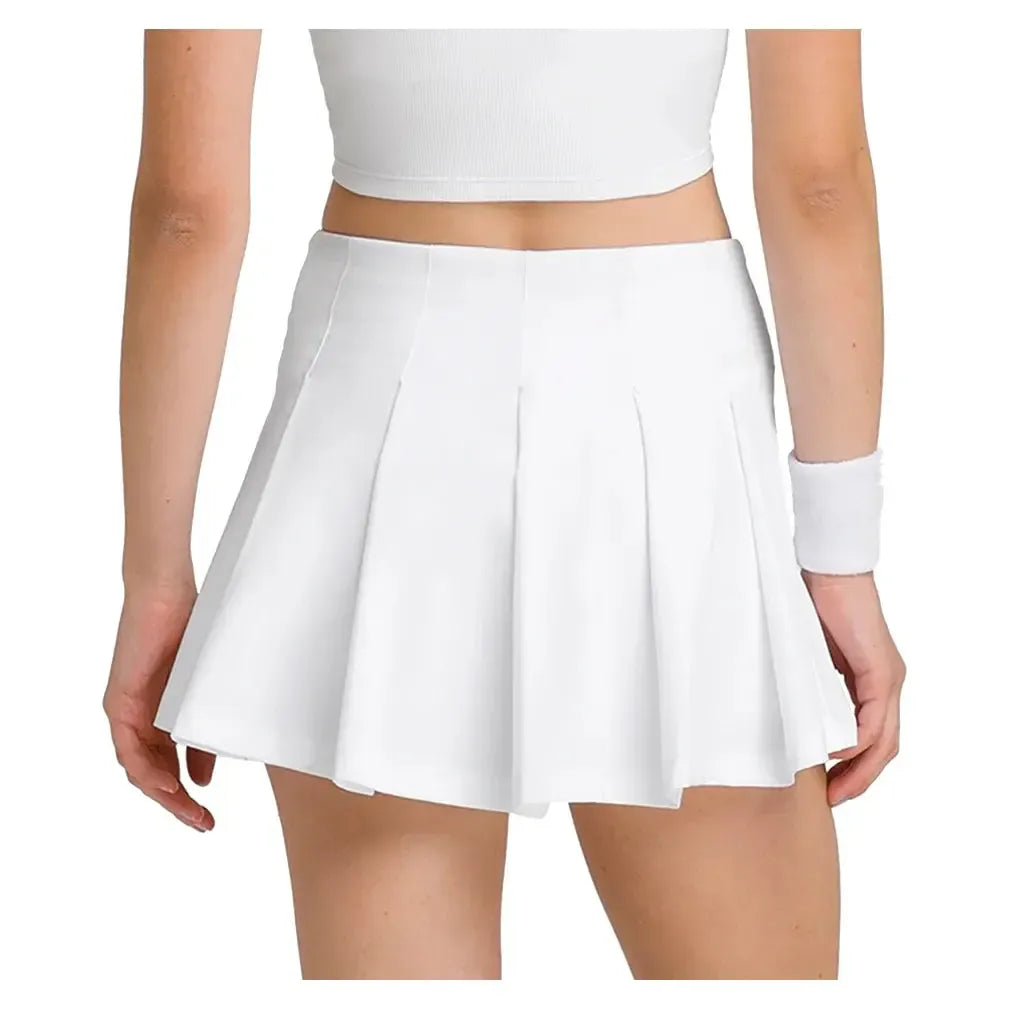 Women's Classic Pleated Mini Tennis Skort Bright White-Apparel-Wilson-WW00387411WTA-S25-4-Tennis Express