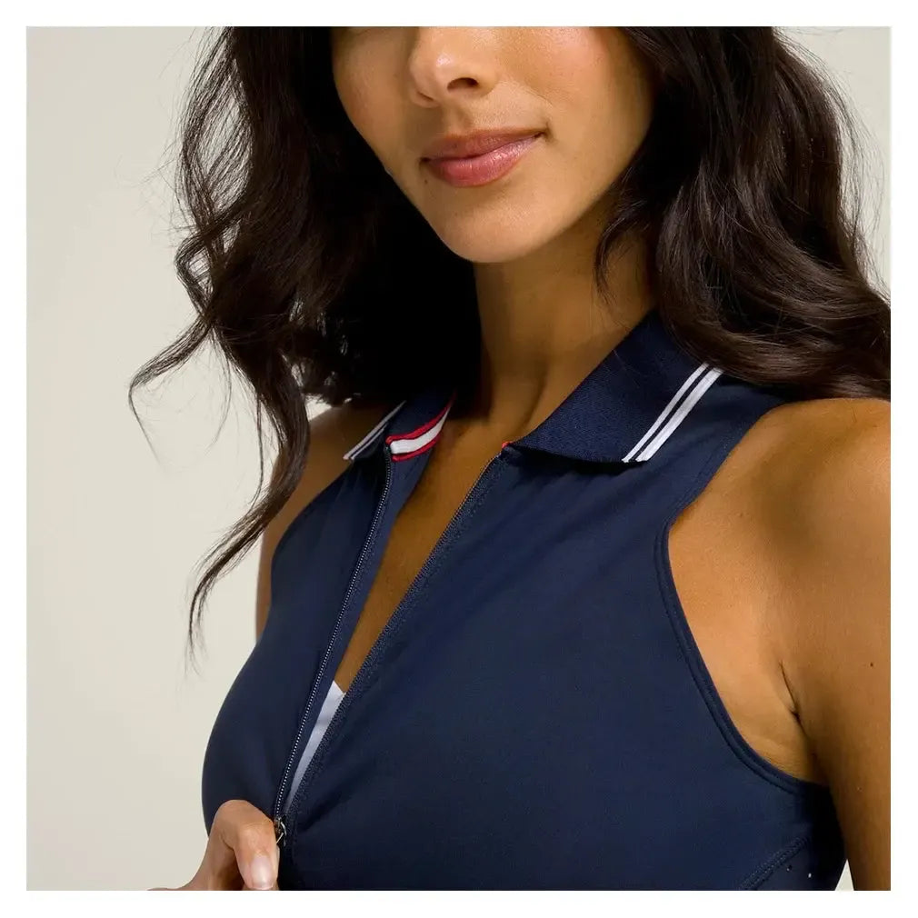 Women's All Court Tennis Dress Classic Navy-Apparel-Wilson-WW00397511-DBCF25-3-4-[Sku]-Tennis Express