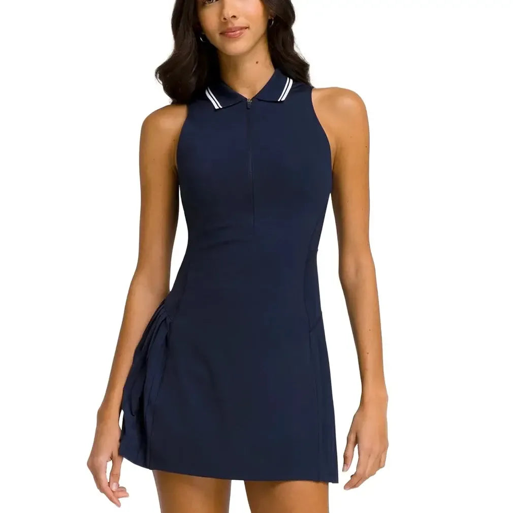 Women's All Court Tennis Dress Classic Navy-Apparel-Wilson-WW00397511-DBCF25-1-[Sku]-Tennis Express