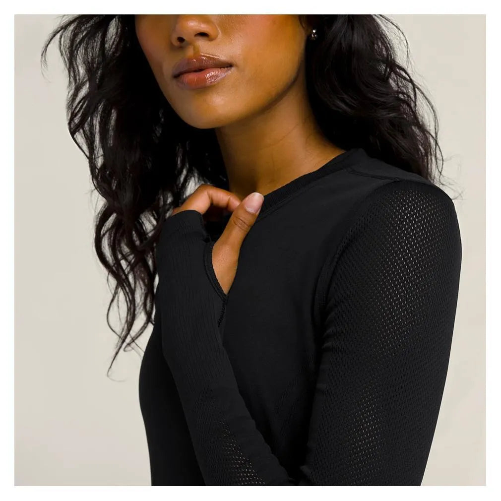 Women's Pro Seamless Long Sleeve-Apparel-Wilson-WW00399-F24-bk-6-Tennis Express