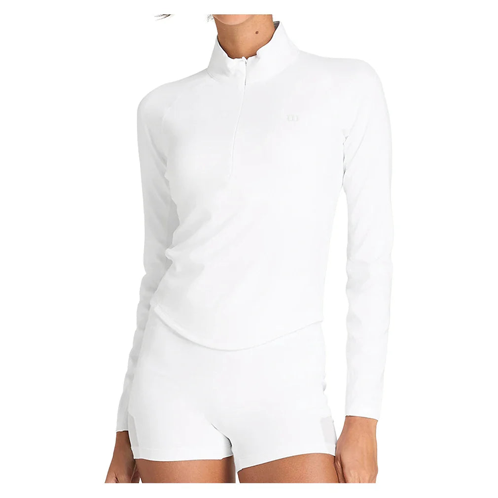 Women's Baseline Half-Zip Tennis Top Bright White-Apparel-Wilson-Bright White-XS, [current_file_name-Tennis Express