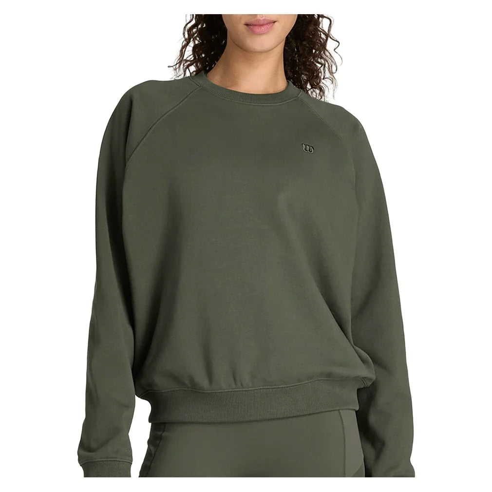 Women's Classic Long Sleeve Tennis Crew Grape Leaf-Apparel-Wilson-WW00562E033001-Tennis Express