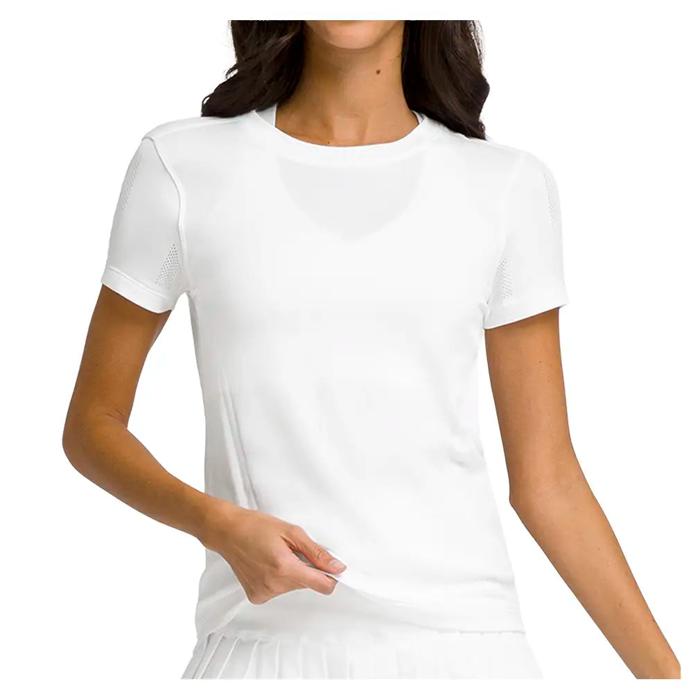 Women's Pro Seamless Tennis Tee Bright White,Apparel,Wilson,Bright White,XS,Tennis Express,WW00593511WTA-BF26-3