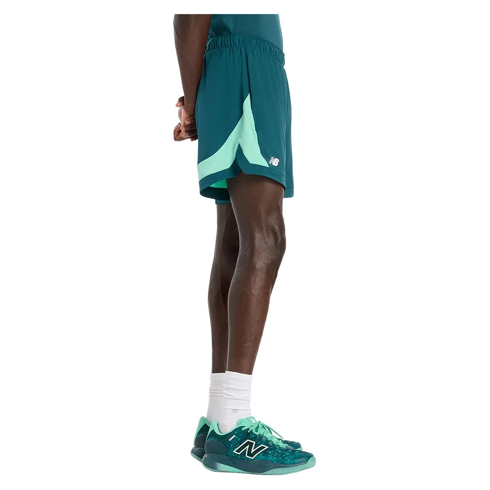 Men's Tournament Novelty Tennis Short Medusa Green,Apparel,New Balance,,,Tennis Express,mb6120hxaav-1