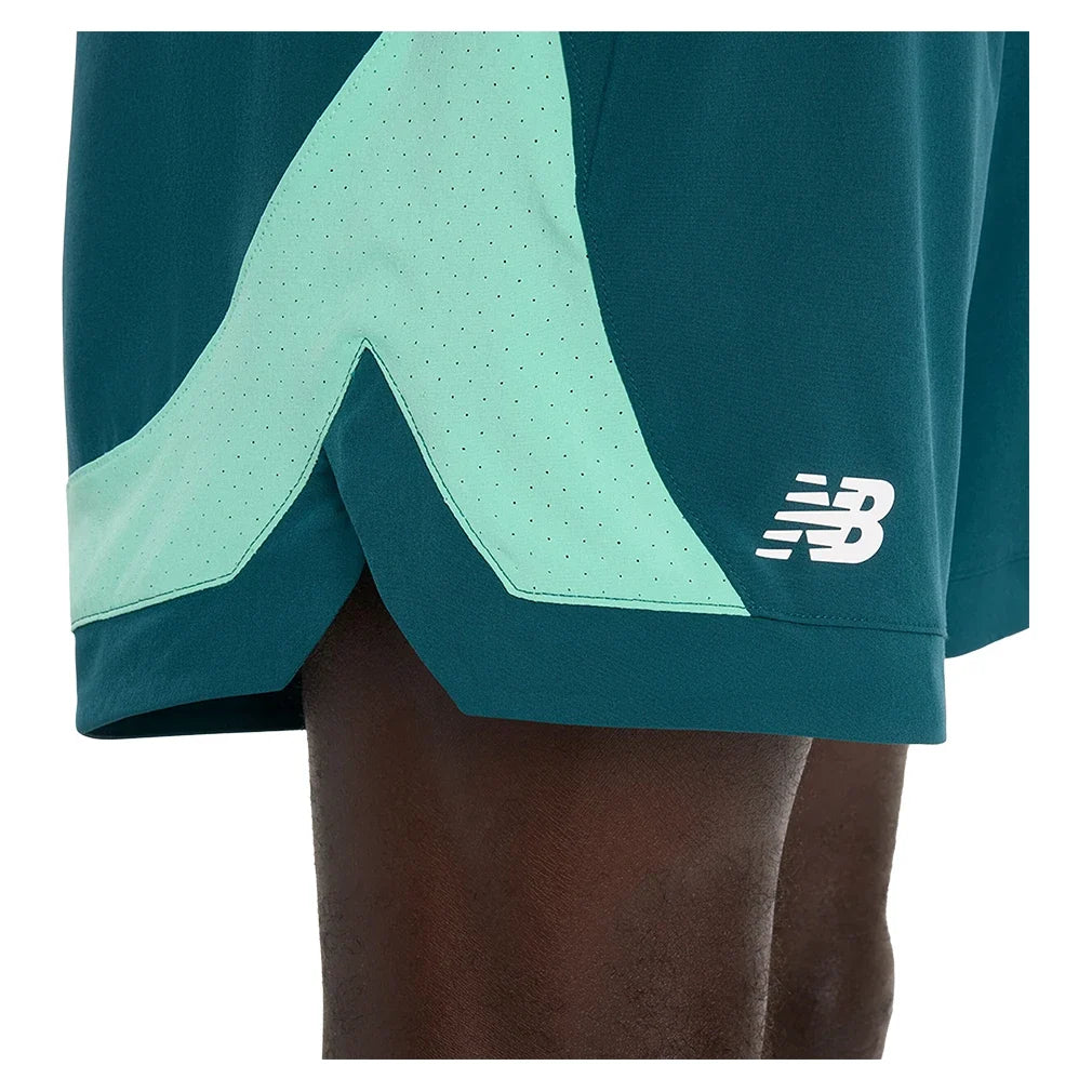 Men's Tournament Novelty Tennis Short Medusa Green,Apparel,New Balance,,,Tennis Express,mb6120hxaav-3