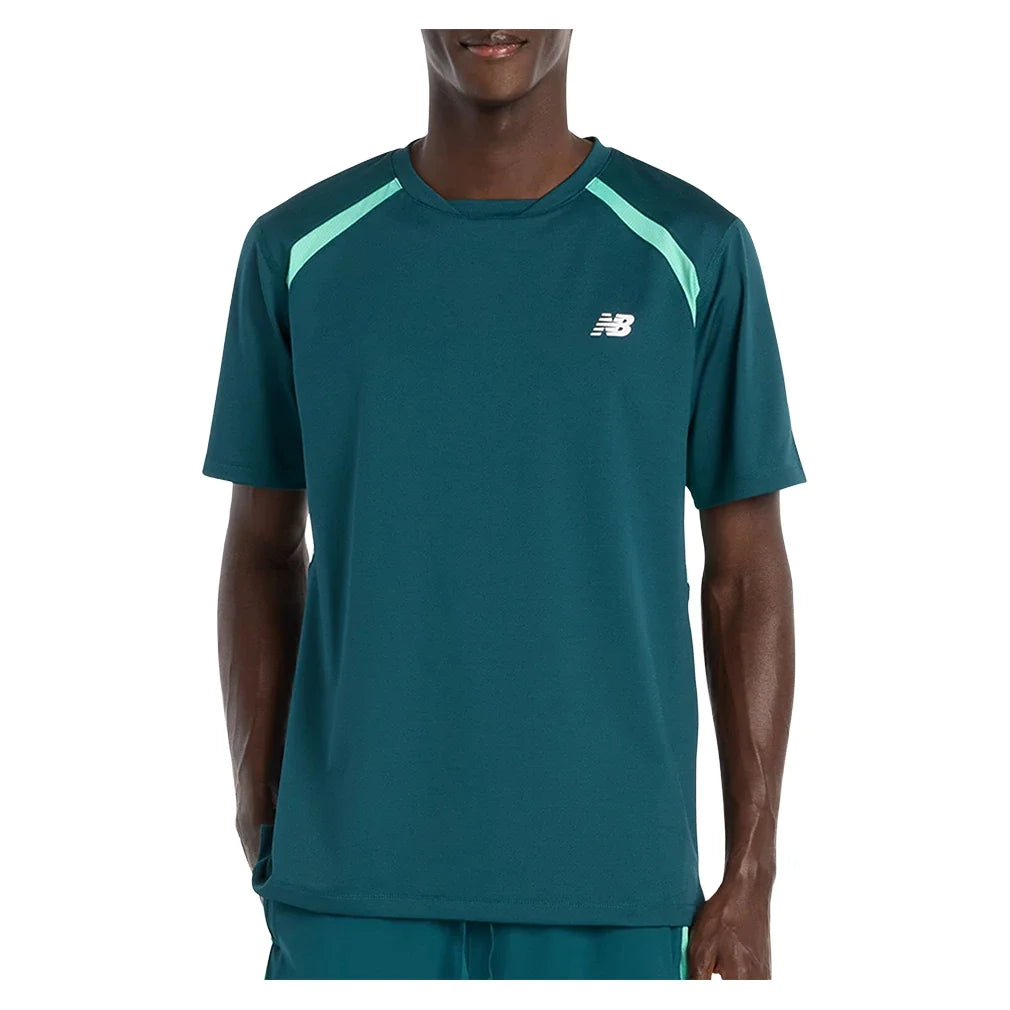 Men's Tournament Novelty Tennis Top Medusa Green,Apparel,New Balance,Medusa Green,S,Tennis Express,mt61l02kaav