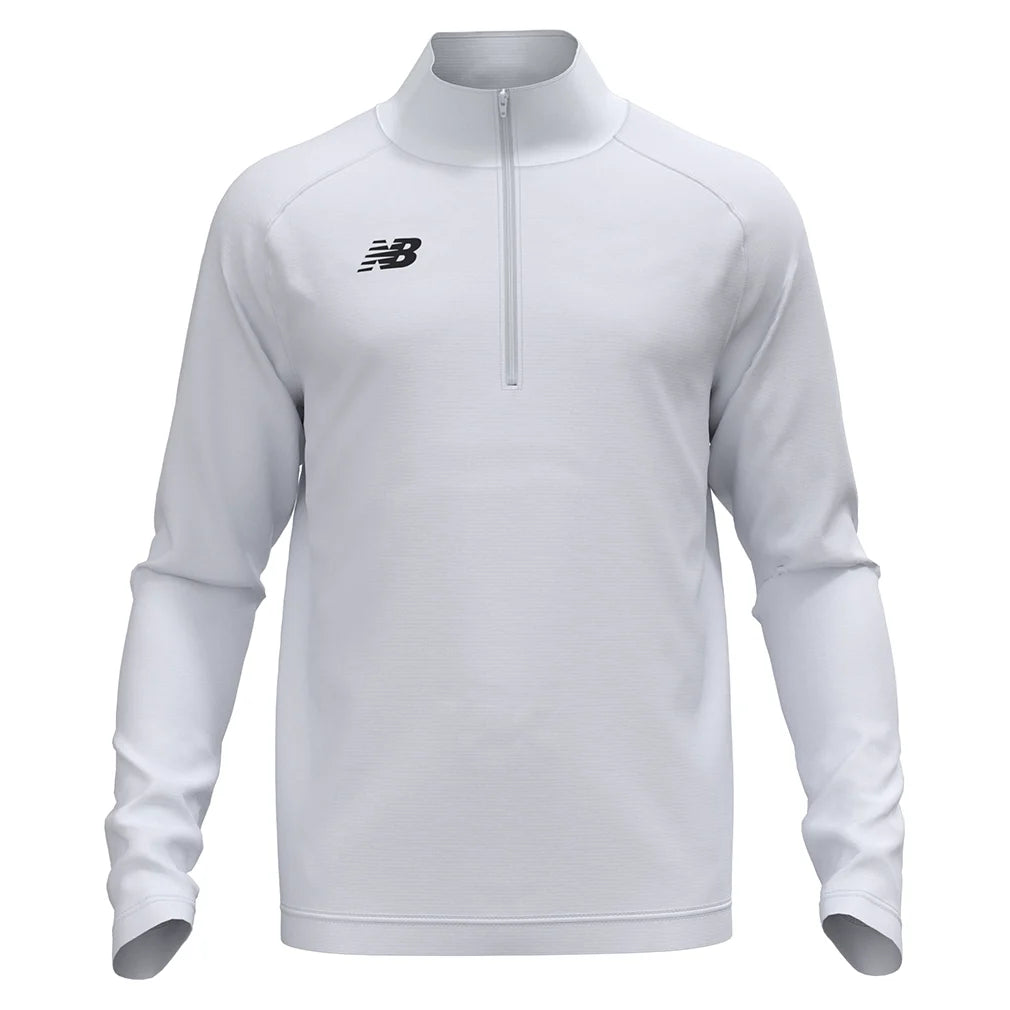 Men's Athletics Half Zip 2.0 White and Team Black,Apparel,New Balance,White/Team Black,S,Tennis Express,tmmt748gwt_1