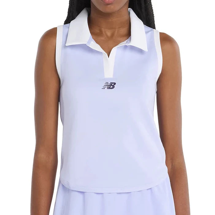 Women's Collared Tournament Tennis Tank Daybreak Purple-Apparel-New Balance-wt41402dyk-Tennis Express