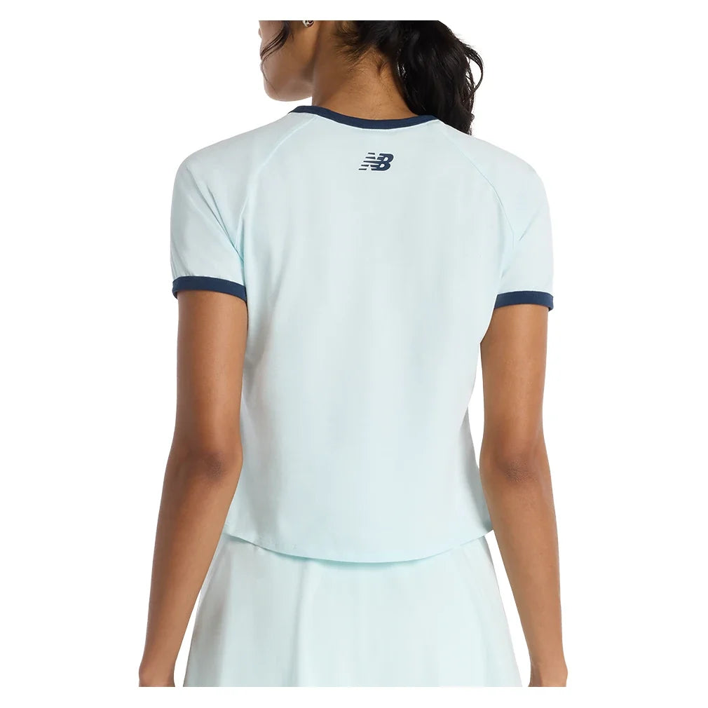Women's Tournament Novelty Tennis Top Glint Blue-Apparel-New Balance-wt61b030aaw_1-Tennis Express