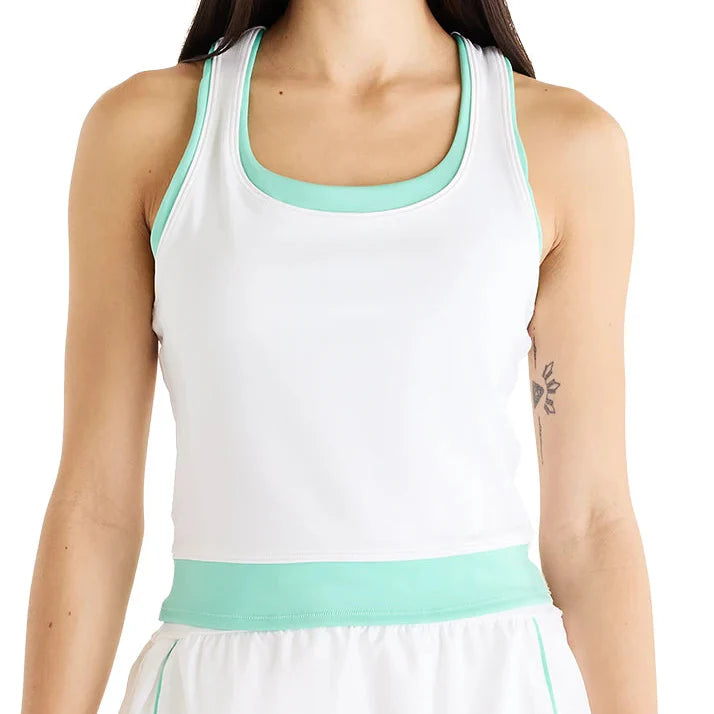 Women's Tournament Novelty Tennis Tank,Apparel,New Balance,WT White,XS,Tennis Express,wt61r1hrwt